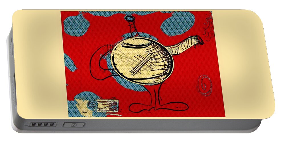 Tea Portable Battery Charger featuring the digital art Cosmic Tea Time by Jason Nicholas