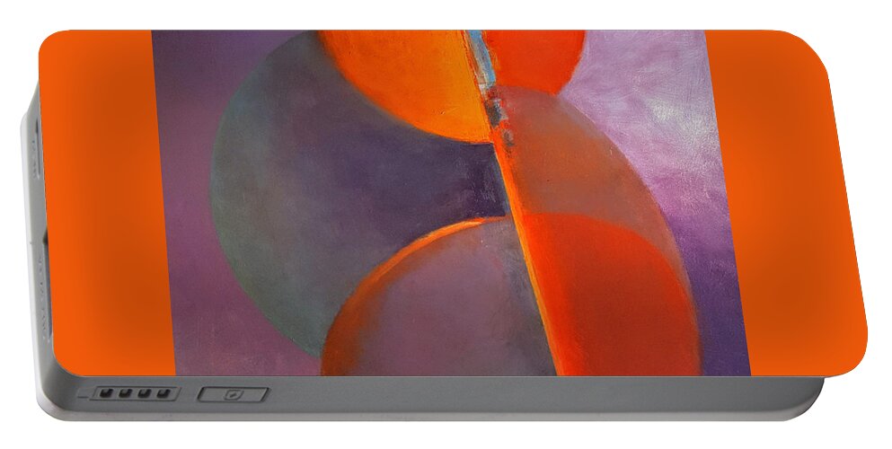 Contemporary Abstract Art Portable Battery Charger featuring the painting Cosmocastic #1 by Jessica Anne Thomas