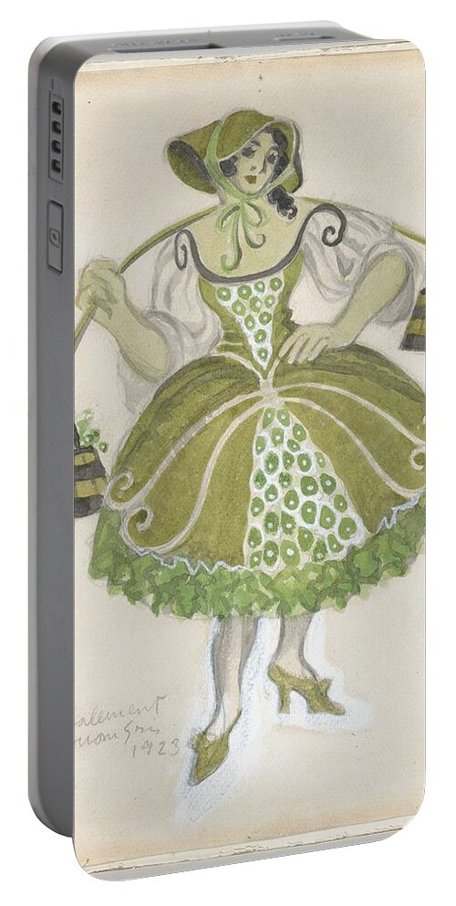 Costume Design For The Shepherdess (les Tentations De La Berger) Portable Battery Charger featuring the painting Costume Design by Juan Gris
