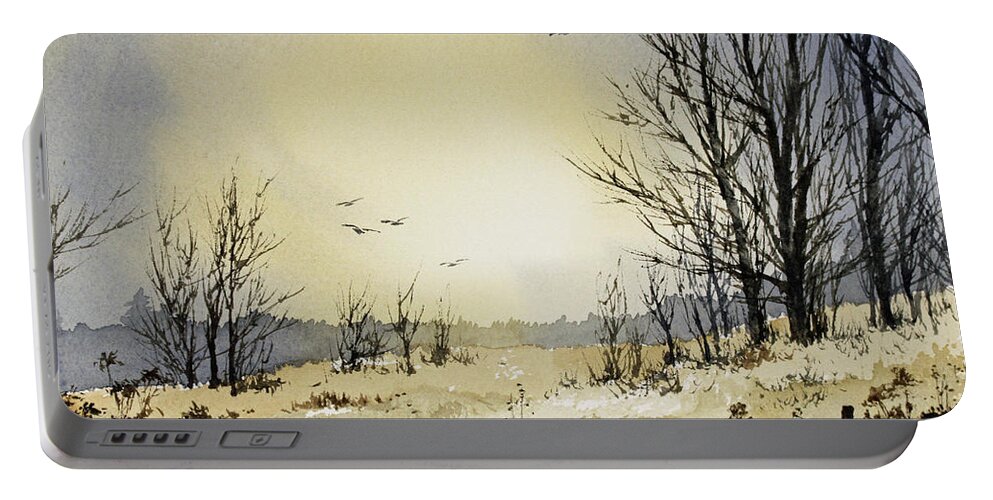 Landscape Portable Battery Charger featuring the painting Country Dawn by James Williamson