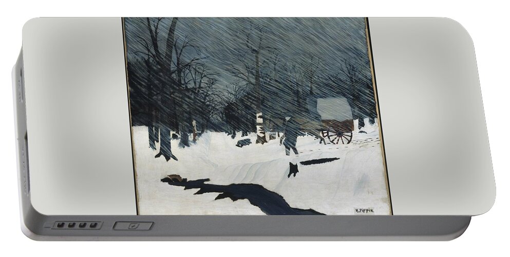 Country Doctor (night Call) Horace Pippin Portable Battery Charger featuring the painting Country Doctor by MotionAge Designs