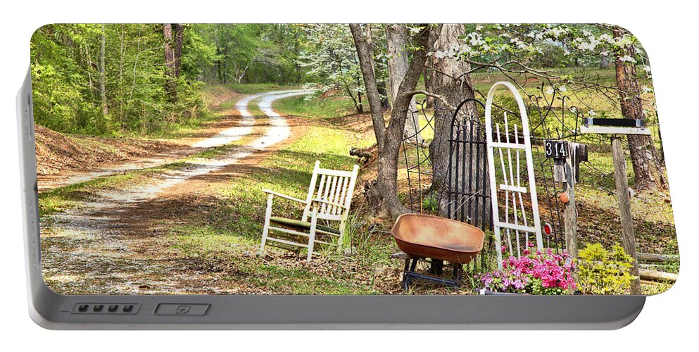 0121 Portable Battery Charger featuring the photograph Country Driveway in Springtime by Gordon Elwell