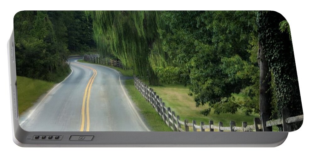 Country Road. Landscape Portable Battery Charger featuring the photograph Country Road by Beth Ferris Sale