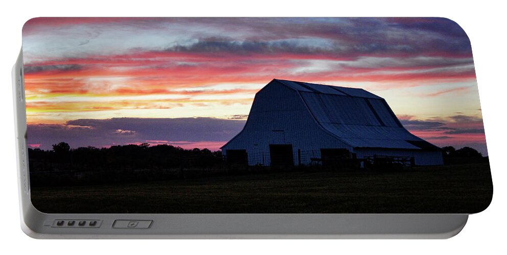 Country Sunset Portable Battery Charger featuring the photograph Country Sunset by Cricket Hackmann