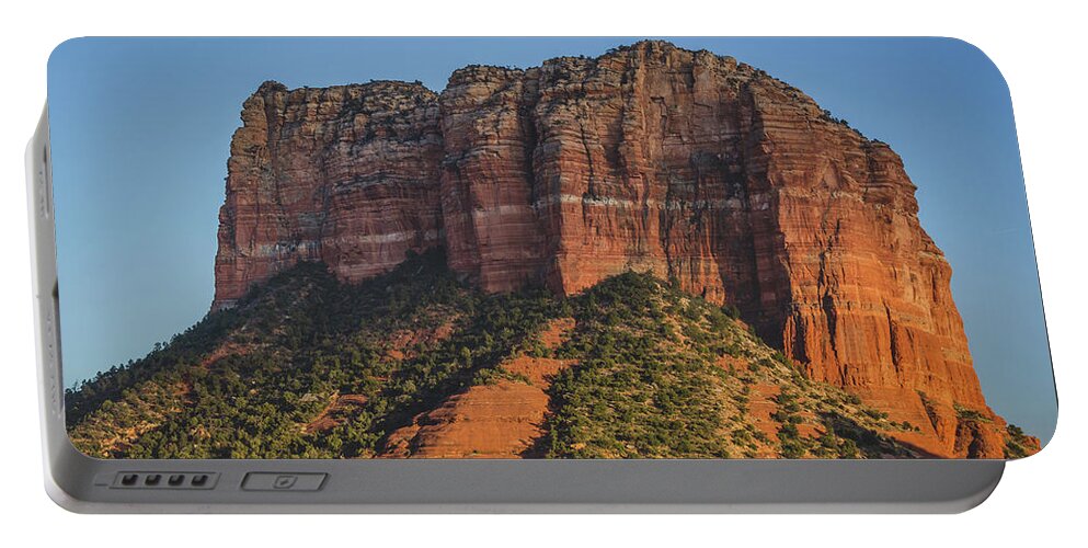 Arizona Portable Battery Charger featuring the photograph Courthouse Butte at Sunset by Andy Konieczny