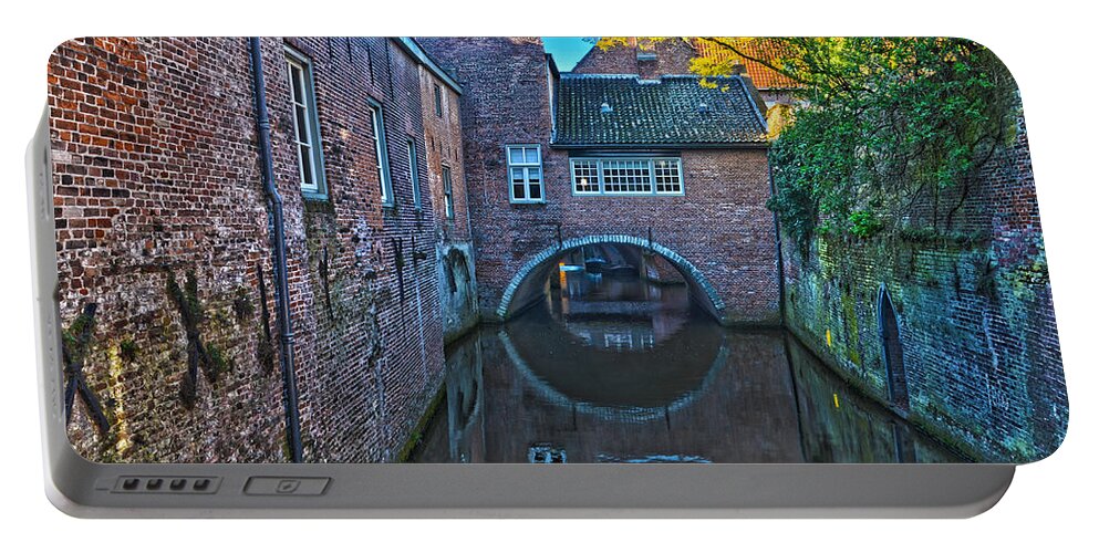 Netherlands Portable Battery Charger featuring the photograph Covered Canal in Den Bosch by Frans Blok
