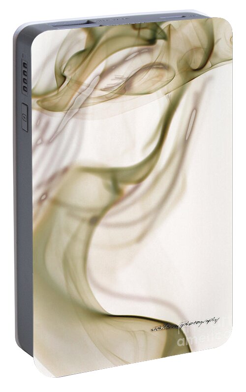 Vicki Ferrari Photography Portable Battery Charger featuring the photograph Coy Lady In Hat Swirls by Vicki Ferrari