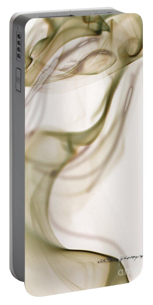 Vicki Ferrari Photography Portable Battery Charger featuring the photograph Coy Lady In Hat Swirls by Vicki Ferrari