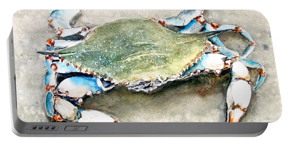 Crab Portable Battery Charger featuring the painting Crabby Babby by Bobby Walters