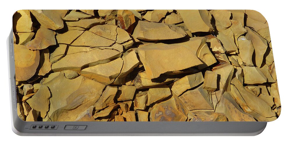 North Dakota Portable Battery Charger featuring the photograph Cracked Rocks by Cris Fulton