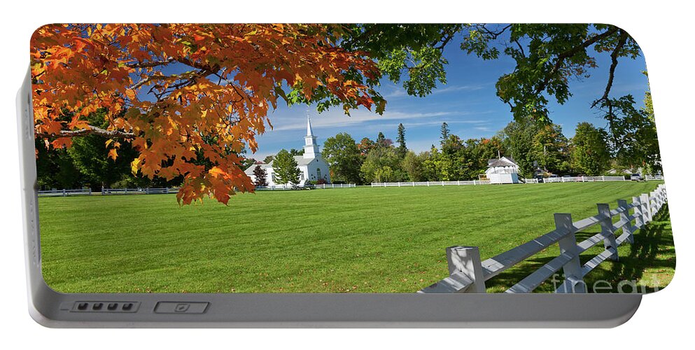 Fall Portable Battery Charger featuring the photograph Craftsbury Common Autumn by Alan L Graham