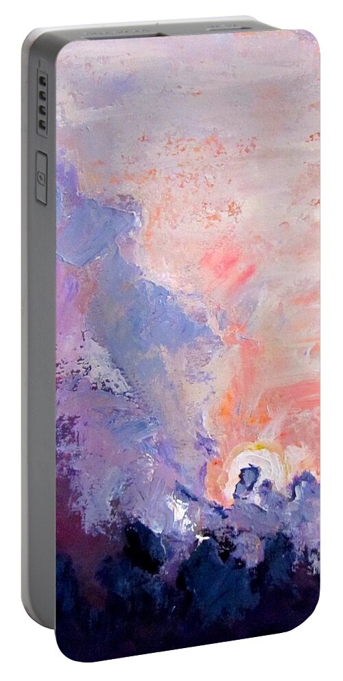 Clouds Portable Battery Charger featuring the painting Craig's Clouds by Barbara O'Toole
