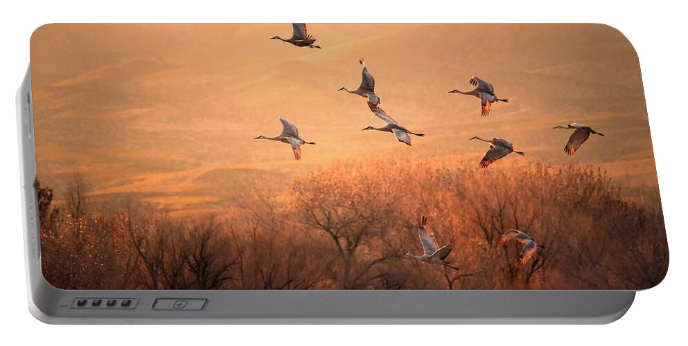 Crane Portable Battery Charger featuring the digital art Crane by Maye Loeser