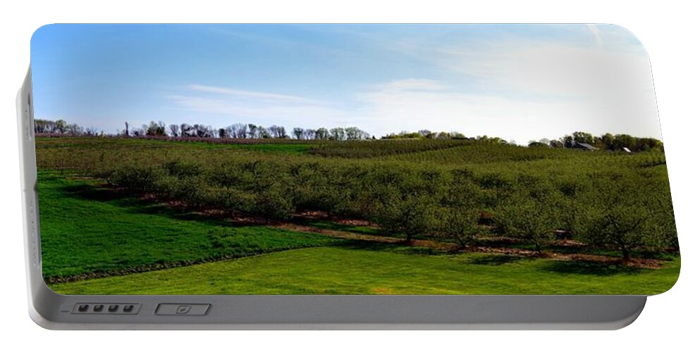 Orchard Portable Battery Charger featuring the photograph Crane Orchards by Michelle Calkins