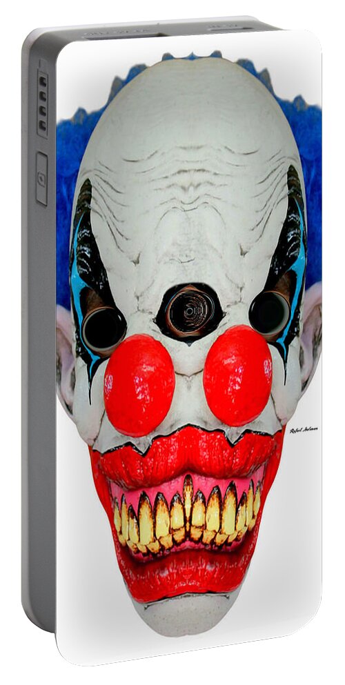 Rafael Salazar Portable Battery Charger featuring the digital art Creepy Clown by Rafael Salazar