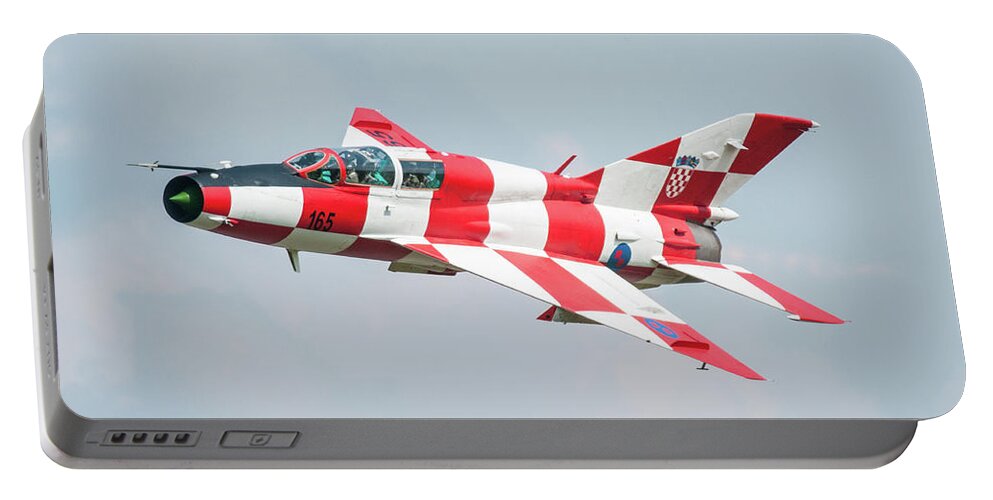 Croatia Portable Battery Charger featuring the photograph Croatian Air Force MiG-21UB by Tim Beach