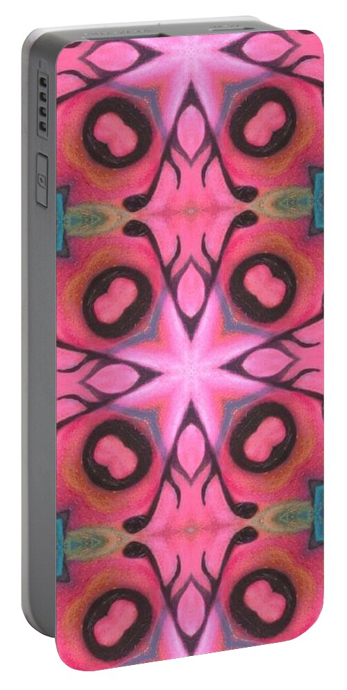 Acrylics Portable Battery Charger featuring the mixed media Cross of Jubilee by Maria Watt