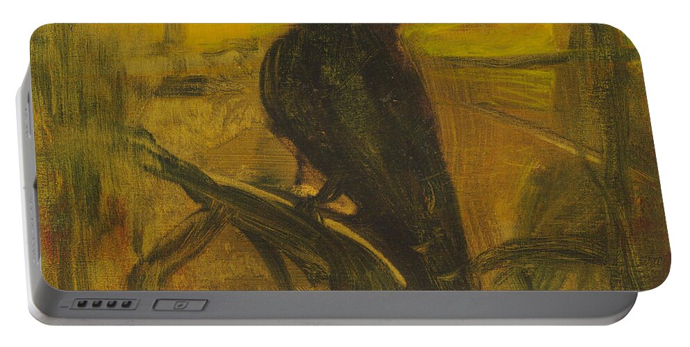 Bird Portable Battery Charger featuring the painting Crow 21 by David Ladmore