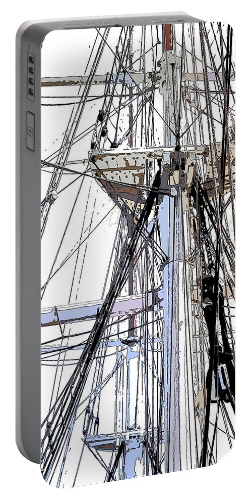 Tall Ship Portable Battery Charger featuring the photograph Crow's Nest by James Rentz