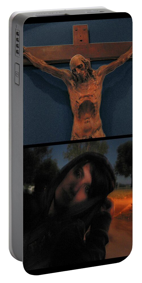 Crucifixion Portable Battery Charger featuring the photograph Crucifixion by James W Johnson