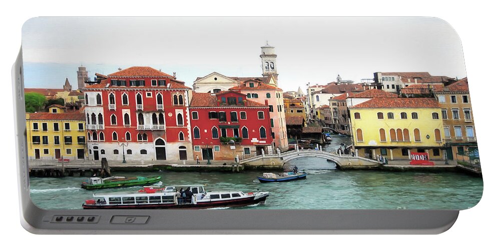 Cruising Into Venice Portable Battery Charger featuring the photograph Cruising Into Venice by Mel Steinhauer