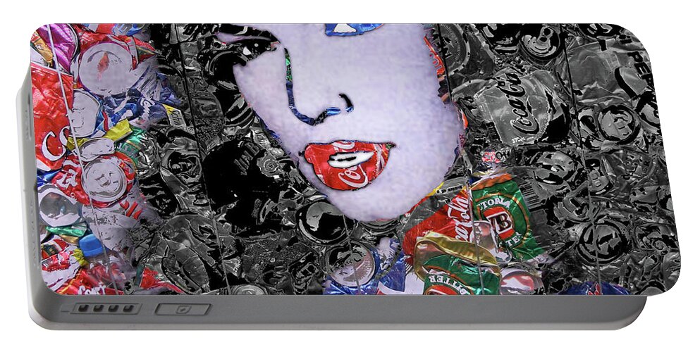 Bettie Page Portable Battery Charger featuring the mixed media Bettie Page Crush by Tony Rubino