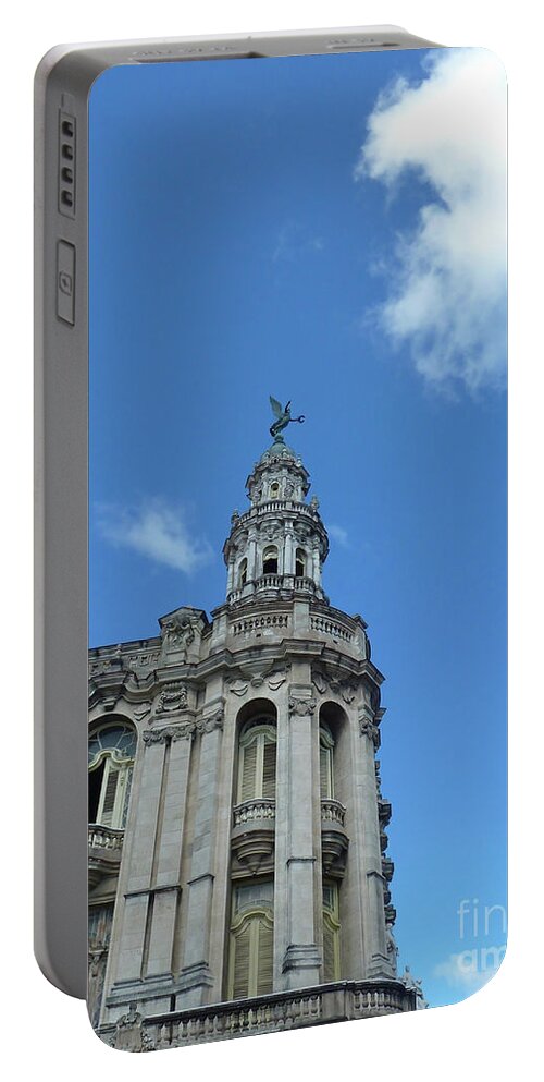Photography Portable Battery Charger featuring the photograph Cuba Architect and skies by Francesca Mackenney