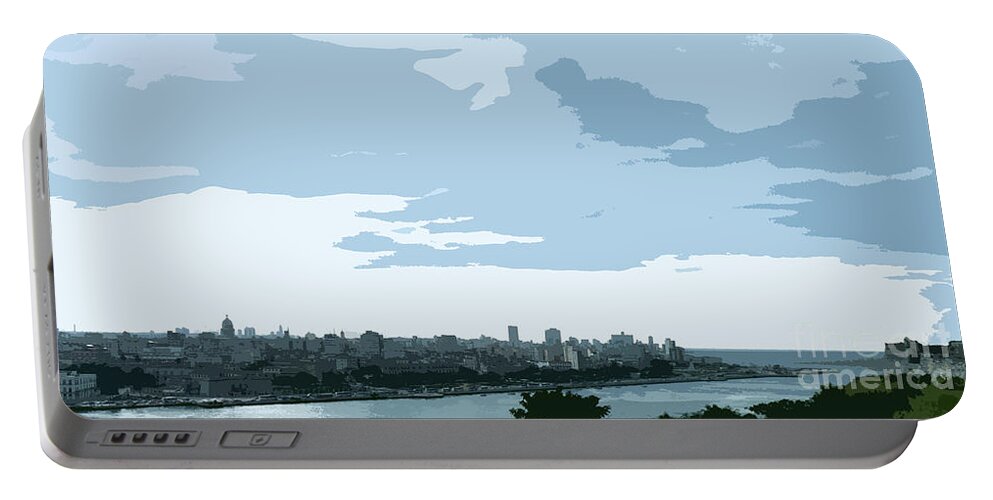 Digital Art Portable Battery Charger featuring the digital art Cuba City and Skyline Art ed2 by Francesca Mackenney