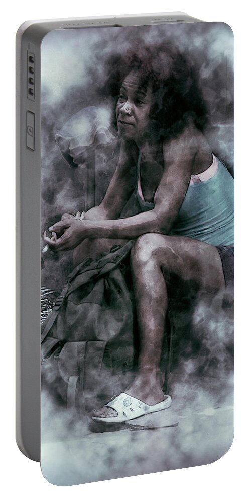 Cuba Portable Battery Charger featuring the photograph Cuban Street Woman by Thomas Leparskas