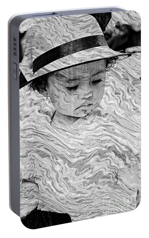 Girl Portable Battery Charger featuring the photograph Cuenca Kids 894 by Al Bourassa