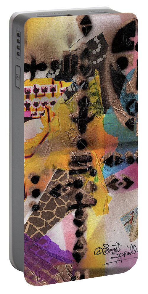 Everett Spruill Portable Battery Charger featuring the mixed media Cultural Remnants - E by Everett Spruill