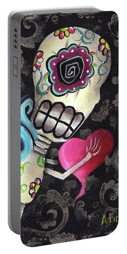 Day Of The Dead Portable Battery Charger featuring the painting Cupido by Abril Andrade