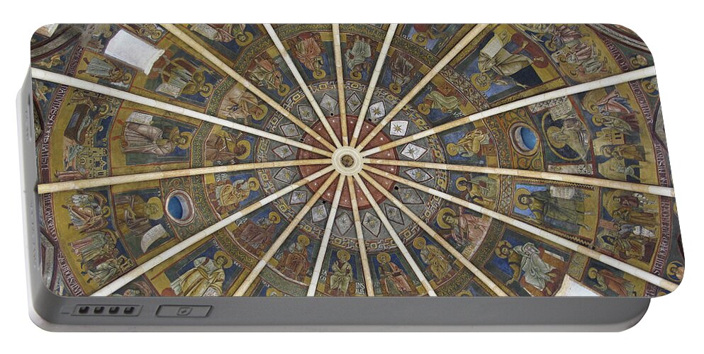 Dome Portable Battery Charger featuring the photograph Cupola Battistero di Parma by Riccardo Mottola