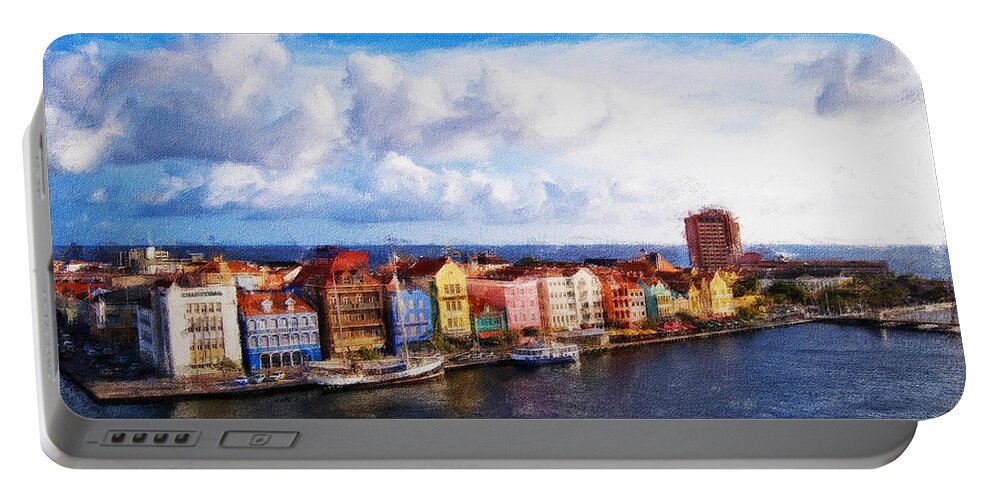 Curacao Portable Battery Charger featuring the painting Curacao Oil by Dean Wittle