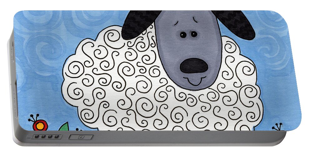 Kids Portable Battery Charger featuring the painting Curly by Vicki Baun Barry