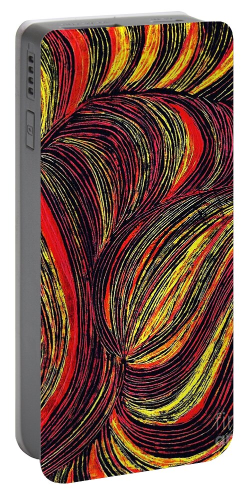 Curve Portable Battery Charger featuring the drawing Curved Lines 3 by Sarah Loft