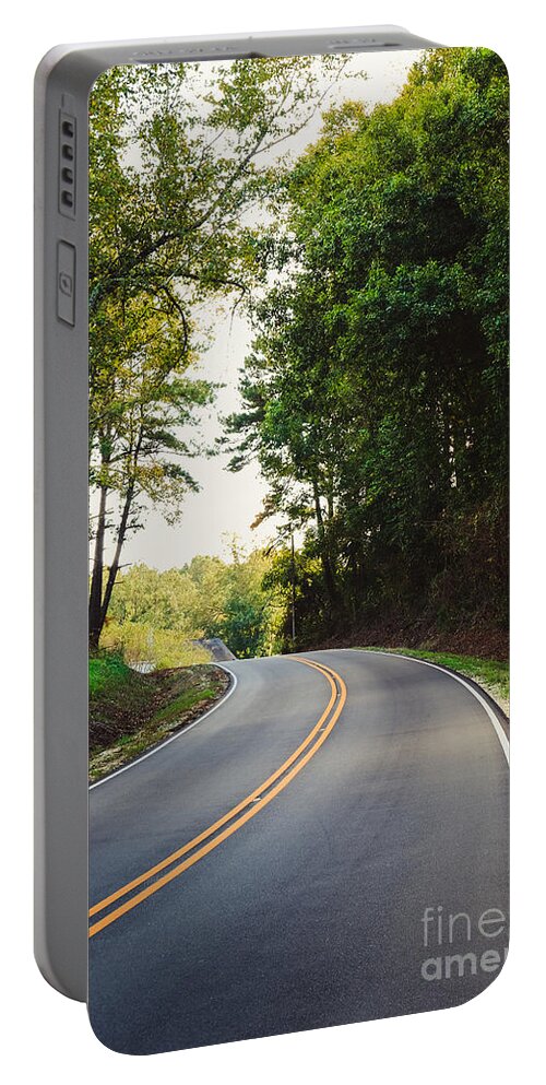 Curvy Portable Battery Charger featuring the photograph Curvy road by Iryna Liveoak