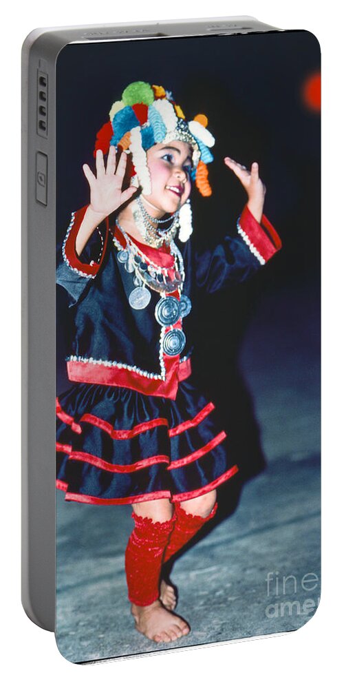 Girl Portable Battery Charger featuring the photograph Cute Little Thai Girl Dancing by Heiko Koehrer-Wagner