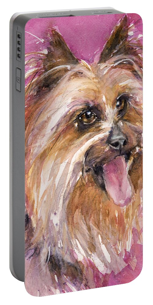 Dog Portable Battery Charger featuring the painting Cutie Pie by Judith Levins
