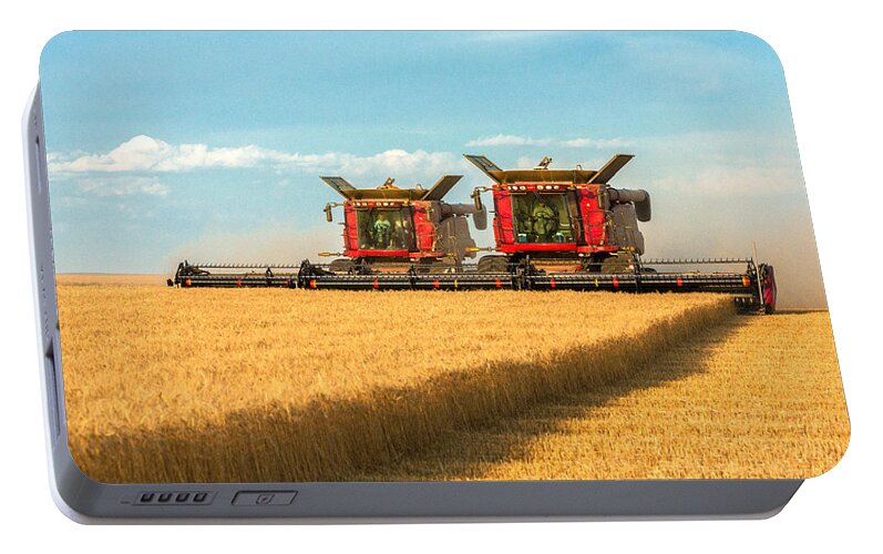 Two Portable Battery Charger featuring the photograph Cutting Wheat by Todd Klassy