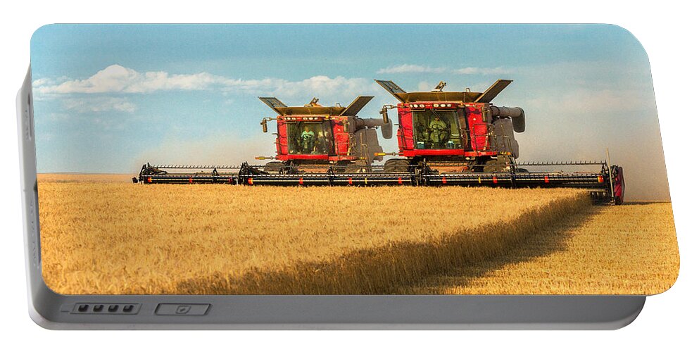 Two Portable Battery Charger featuring the photograph Cutting Wheat by Todd Klassy