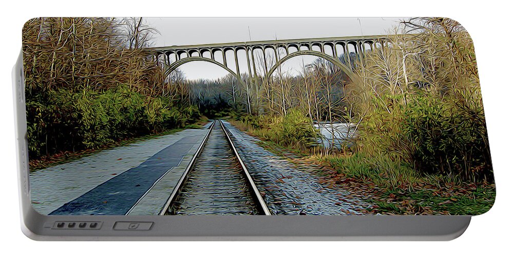 Nature Portable Battery Charger featuring the photograph Cuyahoga Line by Linda Carruth