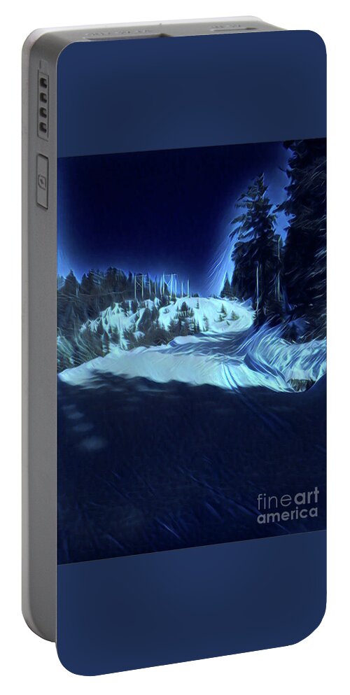 Blue Period Portable Battery Charger featuring the photograph Cypress Bowl, W. Vancouver, Canada by Bill Thomson