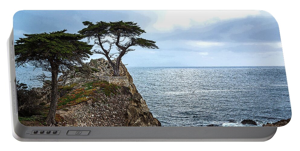 Cypress Portable Battery Charger featuring the photograph Cypress Tree on the Point by Rick Strobaugh