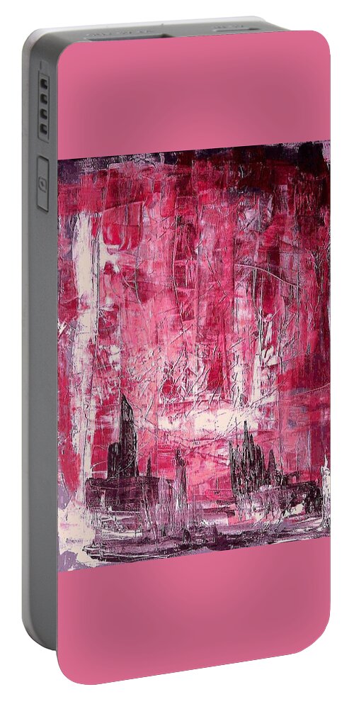  Portable Battery Charger featuring the painting D13 - christine II by KUNST MIT HERZ Art with heart