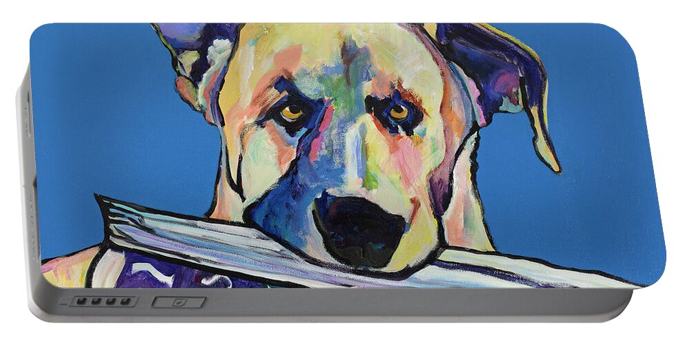 Pat Saunders-white Portable Battery Charger featuring the painting Daily Duty by Pat Saunders-White