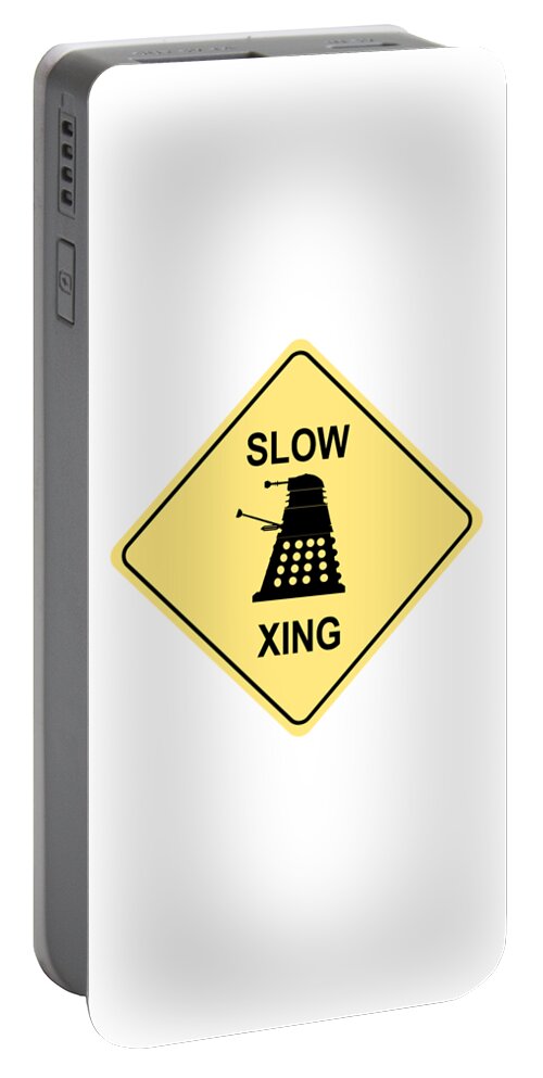 Richard Reev Portable Battery Charger featuring the digital art Dalek Crossing by Richard Reeve