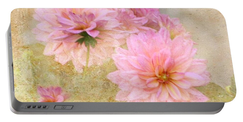 Macro Portable Battery Charger featuring the photograph Dahlia Days by Barbara S Nickerson