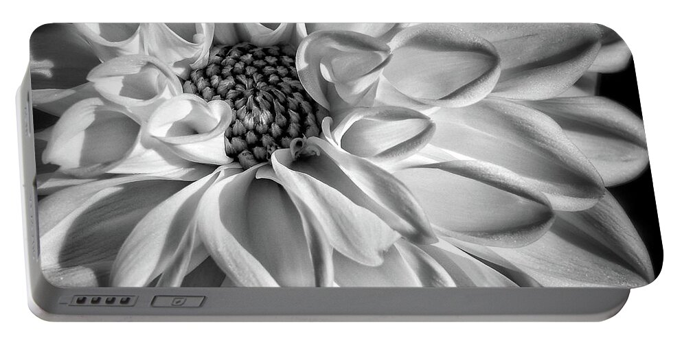 Black And White Portable Battery Charger featuring the photograph Daliah by Chris Fleming