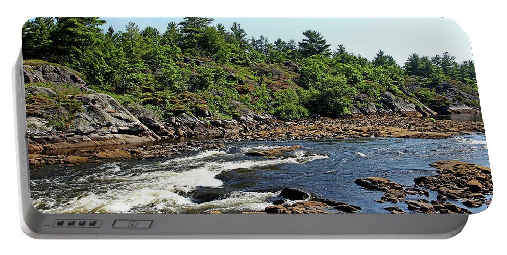 Dalles Rapids Portable Battery Charger featuring the photograph Dalles Rapids French River Ontario by Debbie Oppermann